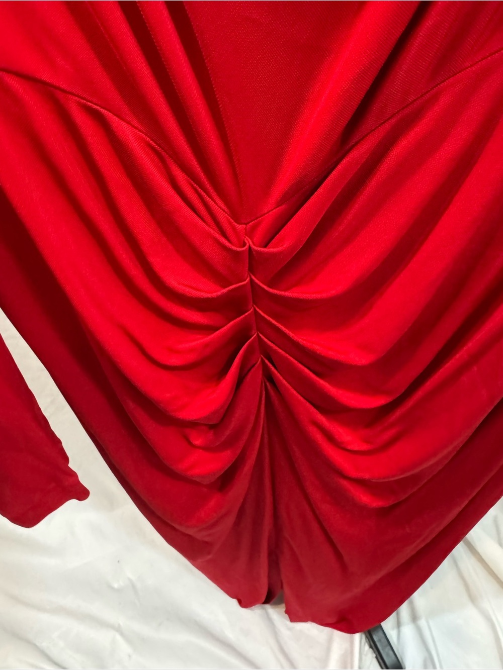 Diane von Furstenberg Red Draped Long-Sleeve Jersey Dress XL - Picture 5 of 10